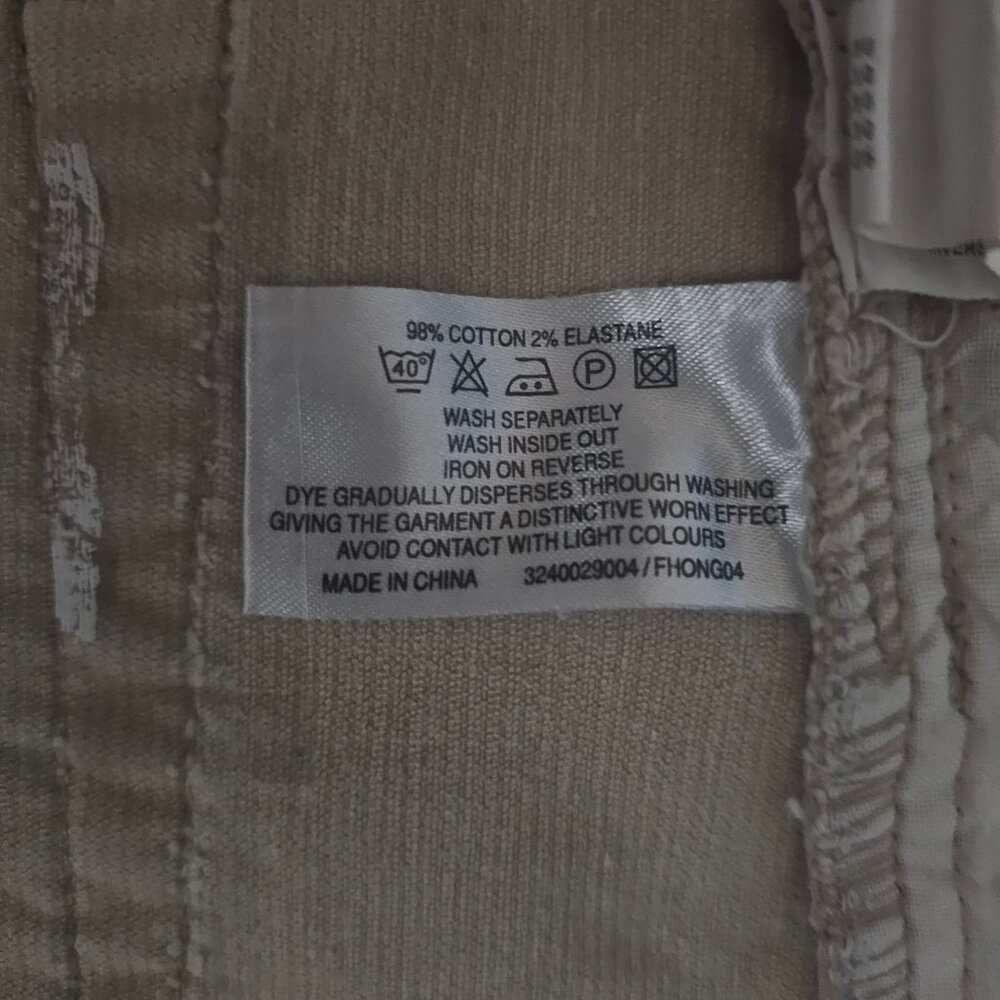 OASIS Tan Corduroy Cord Ribbed 5-Pocket Button Zip Fly A-Line Mini Skirt Size 10 - Picture 6 of 10